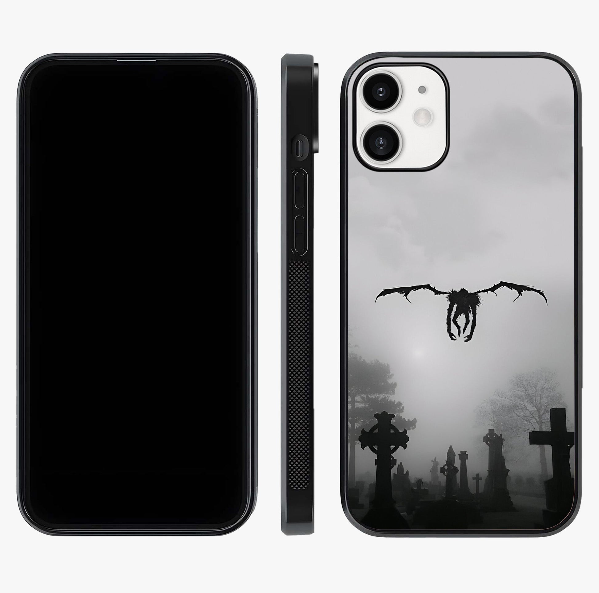 Graveyard Shadow Descent Glass Case displayed upright for full design visibility and premium finish.