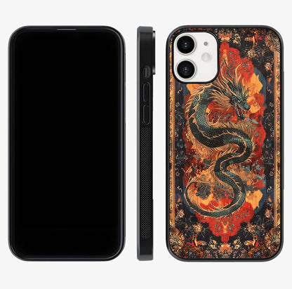 Inferno Dragon Soul Glass Case displayed upright for full design visibility and premium finish.
