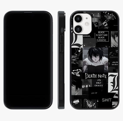 Midnight Chaos Mind Glass Case displayed upright for full design visibility and premium finish.