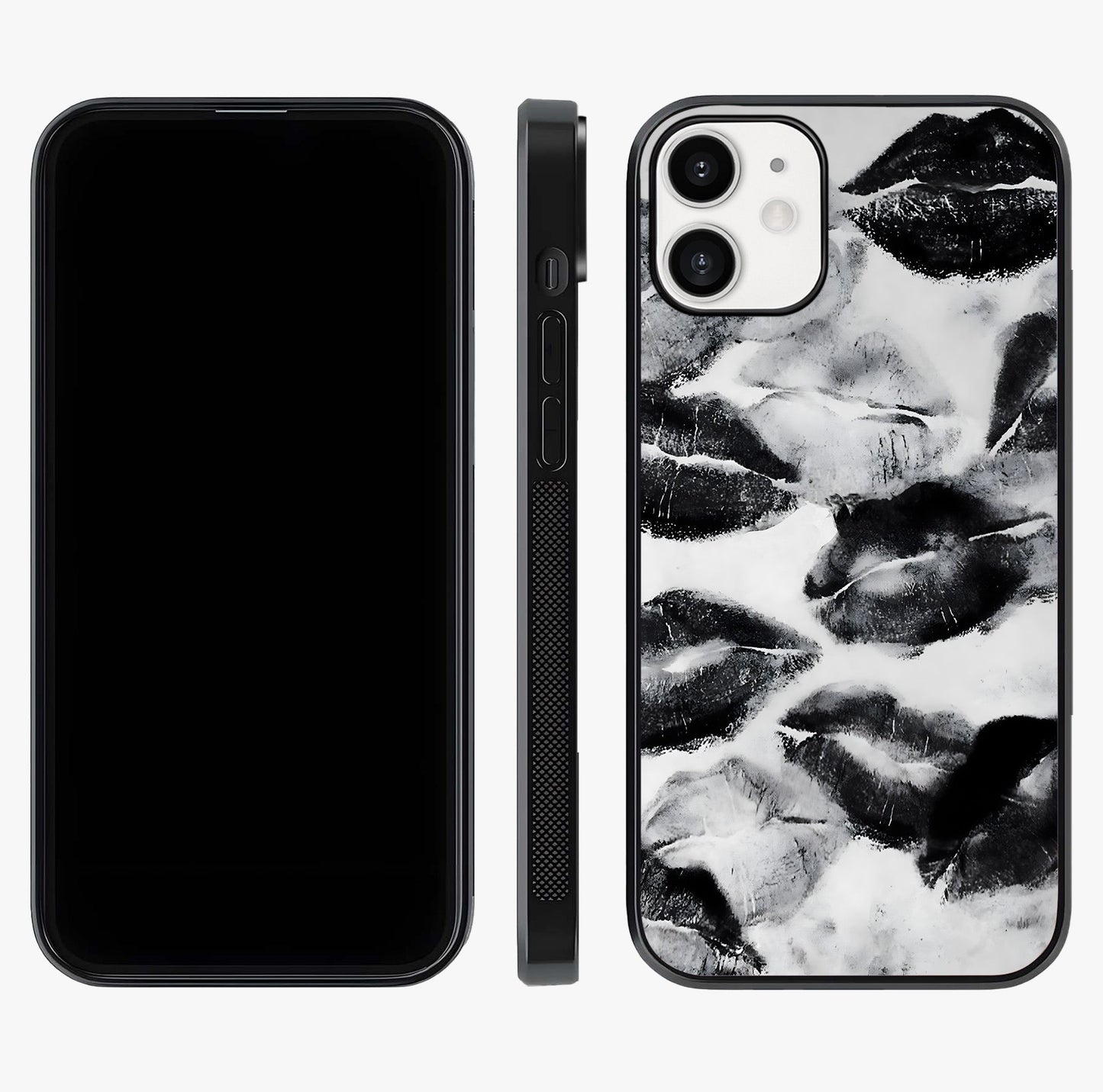 Midnight Kiss Marks Glass Case displayed upright for full design visibility and premium finish.
