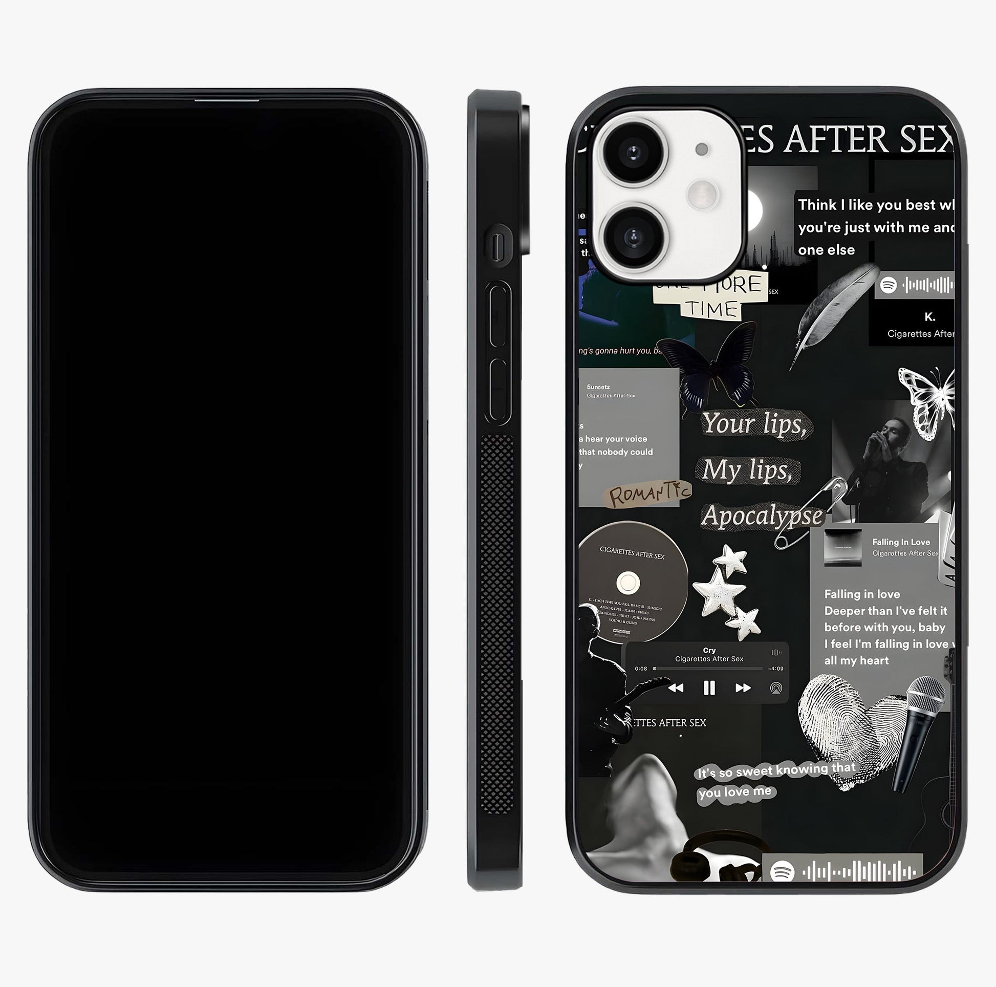 Midnight Love Echo Glass Case displayed upright for full design visibility and premium finish.