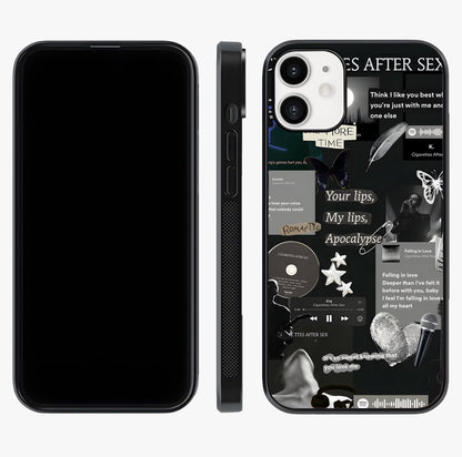 Midnight Love Echo Glass Case displayed upright for full design visibility and premium finish.