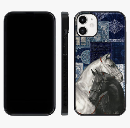 Midnight Stallion Blues Glass Case displayed upright for full design visibility and premium finish.