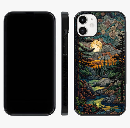 Moonlight Forest Dream Glass Case displayed upright for full design visibility and premium finish.