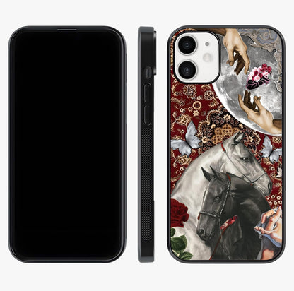 Moonlit Royal Stallion Glass Case displayed upright for full design visibility and premium finish.