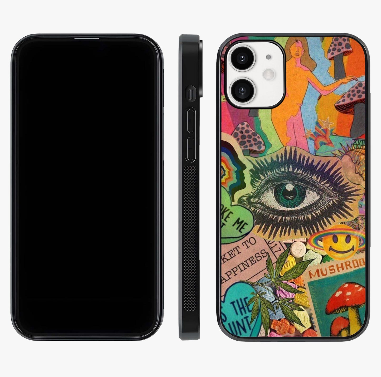 Mystic Eye Wonderland Glass Case displayed upright for full design visibility and premium finish.