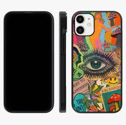 Mystic Eye Wonderland Glass Case displayed upright for full design visibility and premium finish.