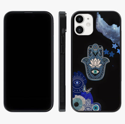 Mystic Hand Aura Glass Case displayed upright for full design visibility and premium finish.