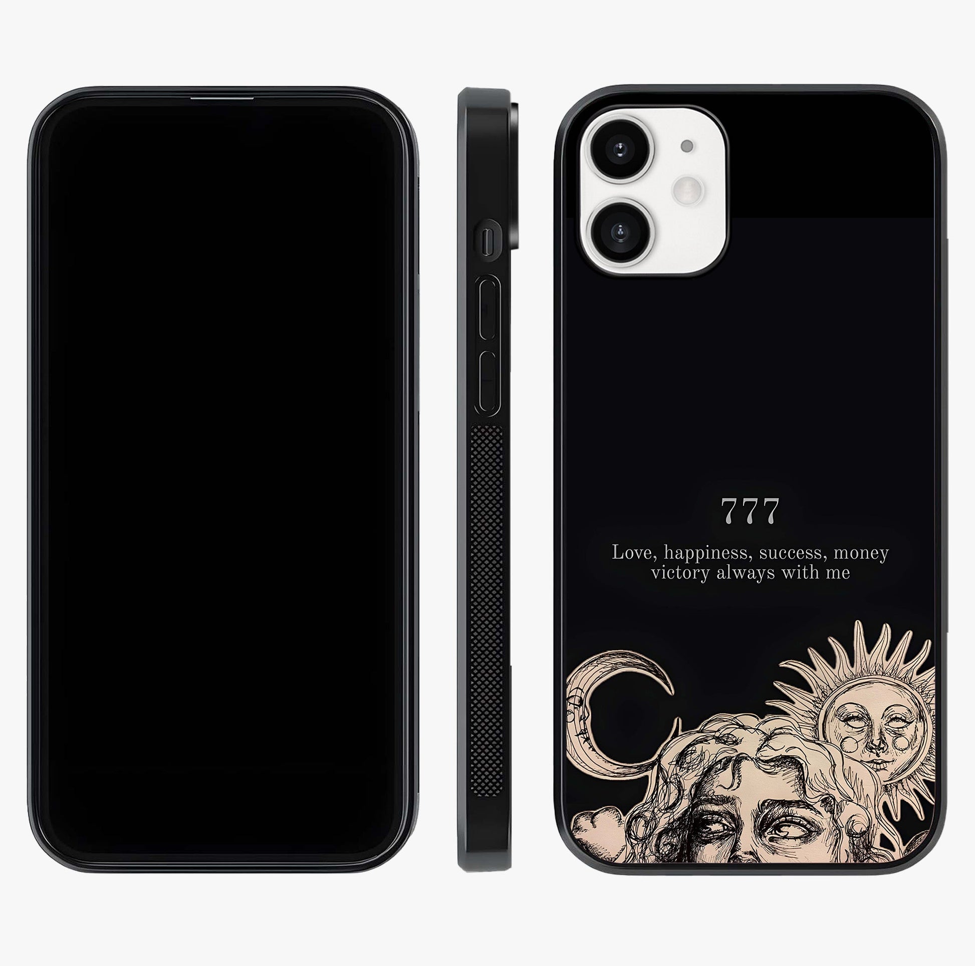 Mystic Victory Aura Glass Case displayed upright for full design visibility and premium finish.