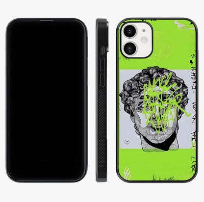 Neo Graffiti Rebellion Glass Case displayed upright for full design visibility and premium finish.