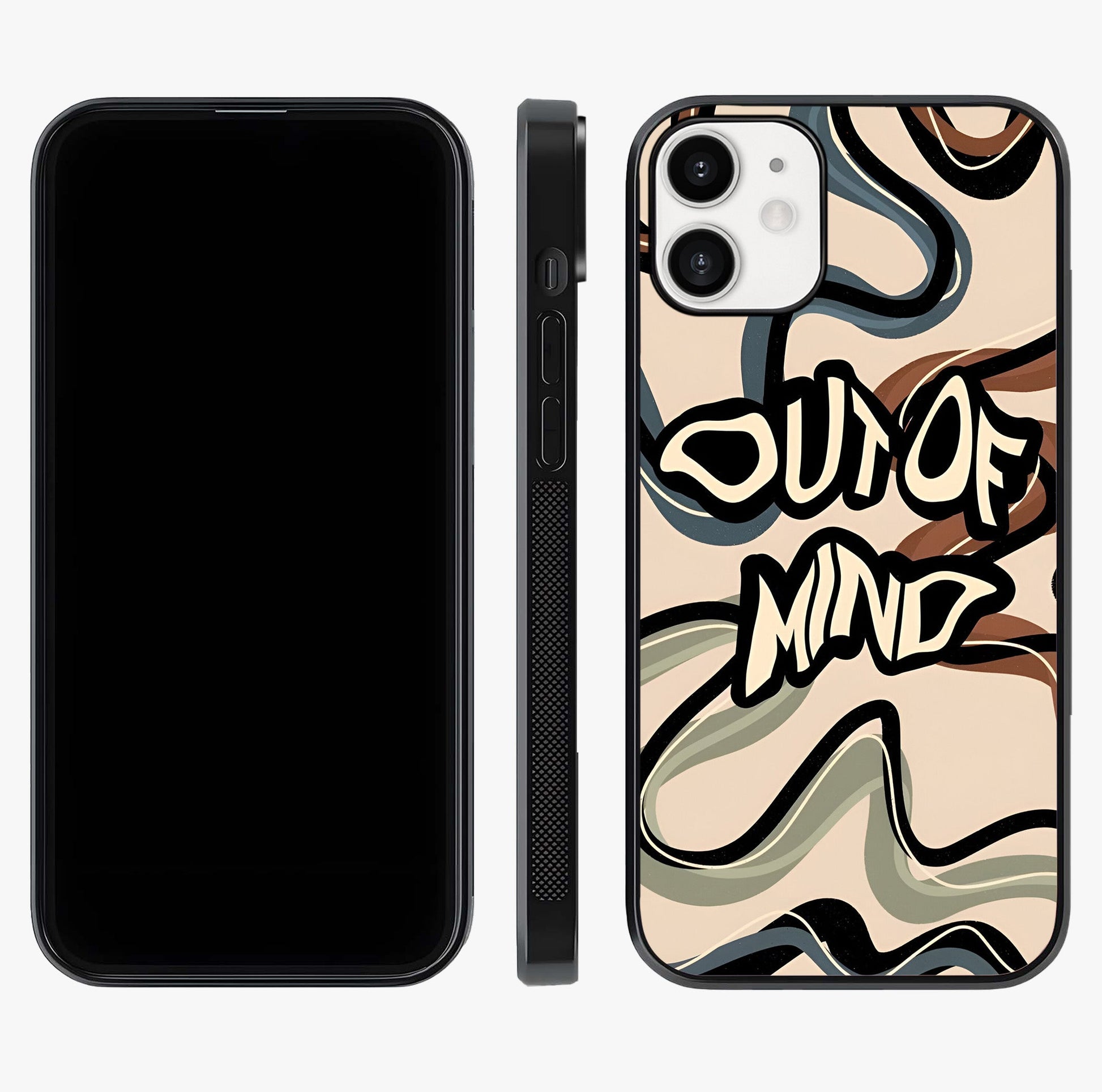Out Of Mind Glass Case displayed upright for full design visibility and premium finish.