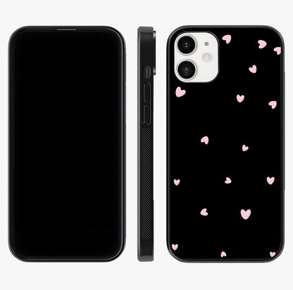 Pink Love Drops Glass Case displayed upright for full design visibility and premium finish.