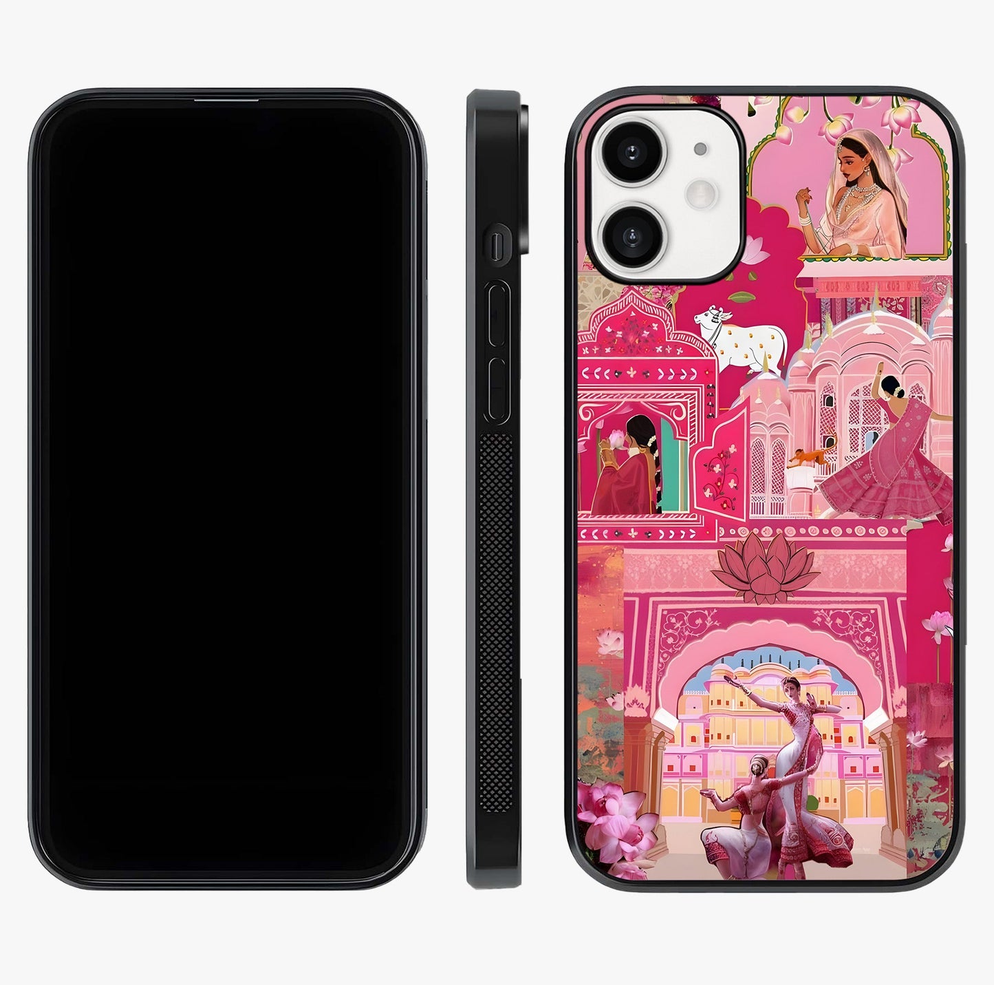 Pink Palace Muse Glass Case displayed upright for full design visibility and premium finish.