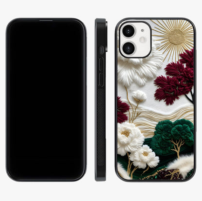 Radiant Bloom Elegance Glass Case displayed upright for full design visibility and premium finish.