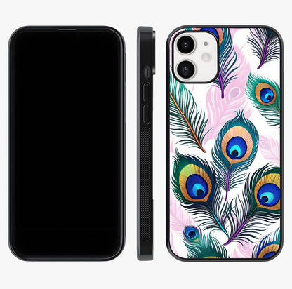 Royal Peacock Feathers Glass Case displayed upright for full design visibility and premium finish.