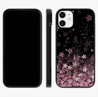 Small Starry Flowers Glass Case displayed upright for full design visibility and premium finish.