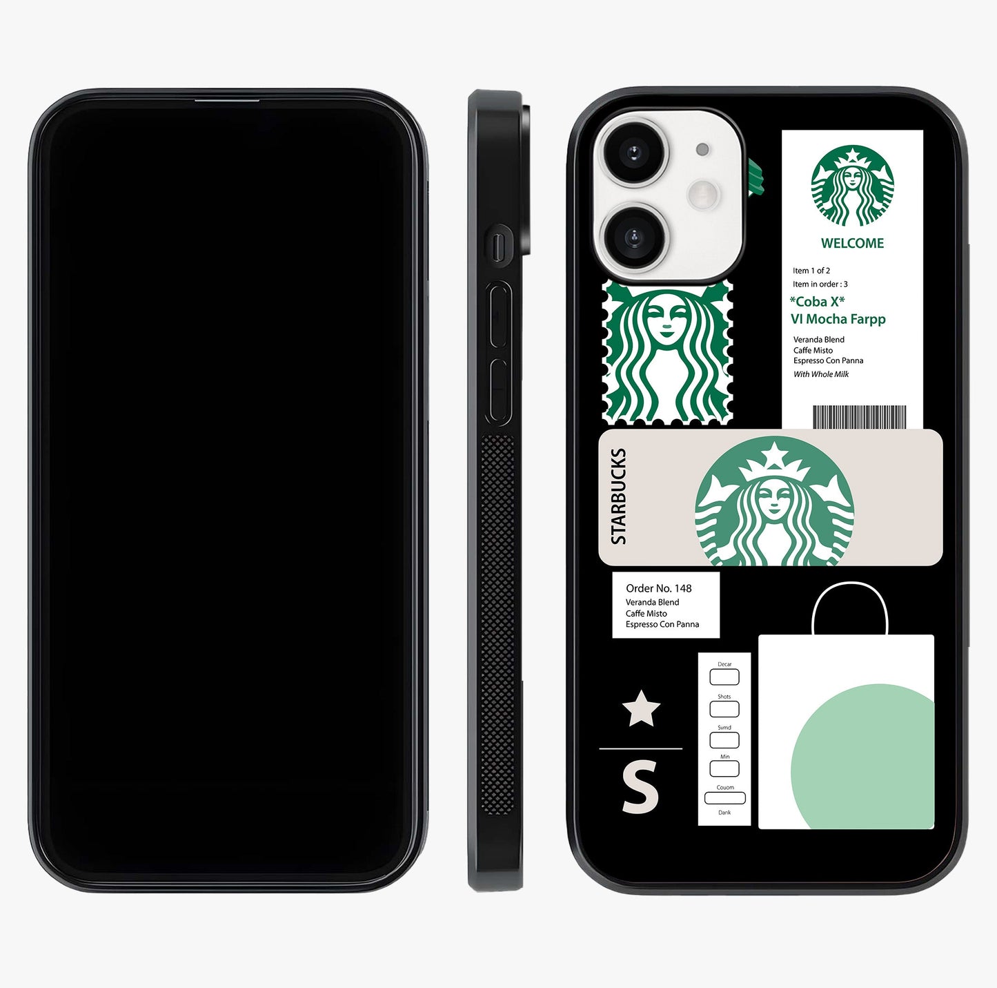 Starbucks Mocha Glass Case displayed upright for full design visibility and premium finish.
