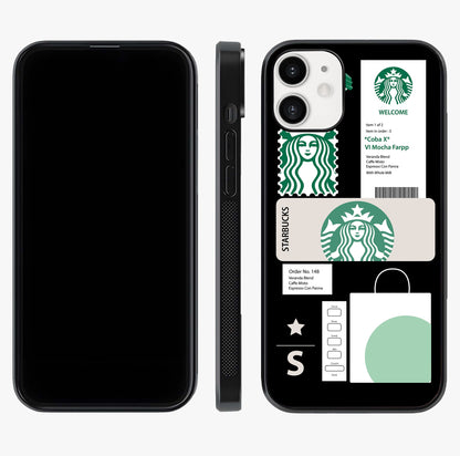 Starbucks Mocha Glass Case displayed upright for full design visibility and premium finish.