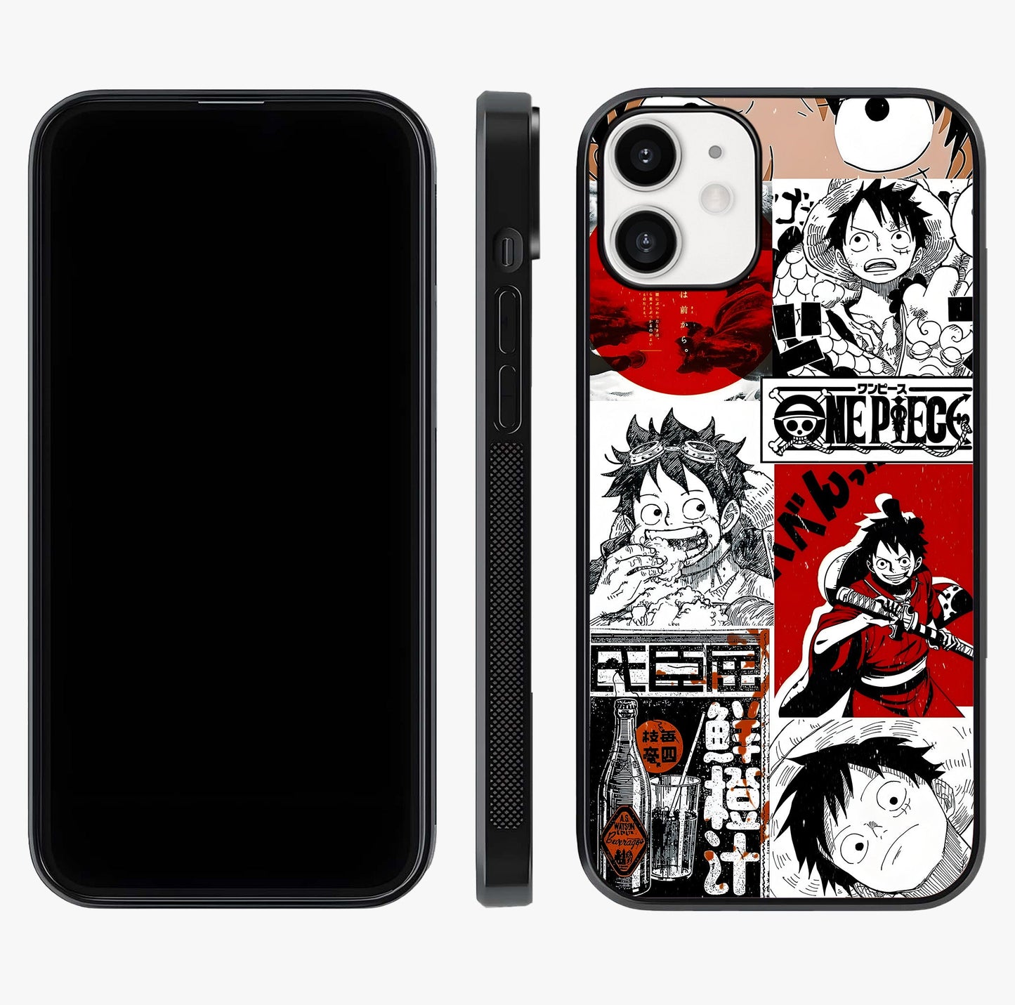 Strawhat Chaos Panels Glass Case displayed upright for full design visibility and premium finish.