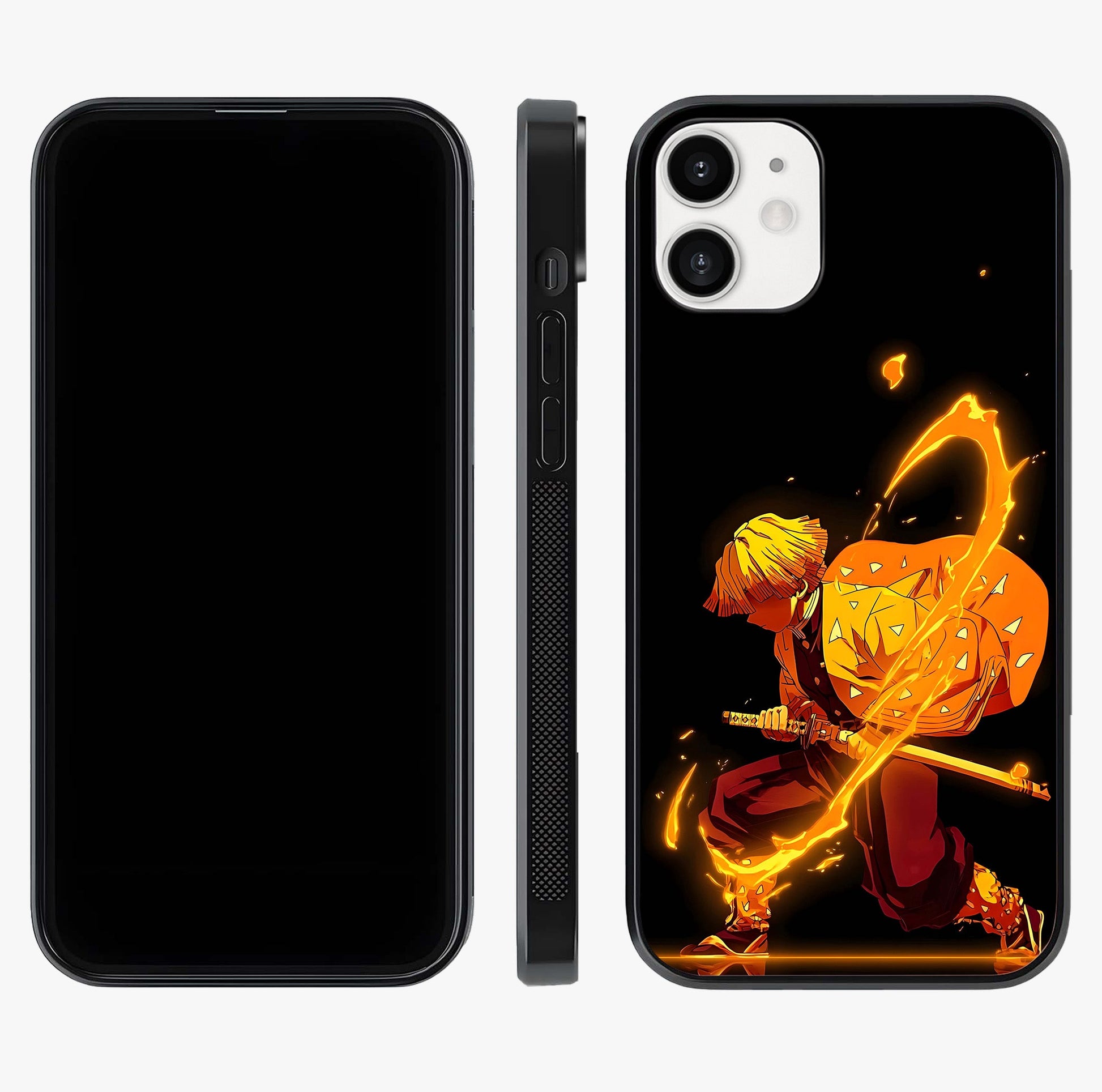 Thunder Flame Execution Glass Case displayed upright for full design visibility and premium finish.