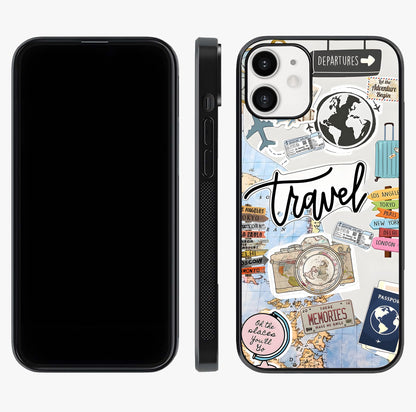 Wanderlust Journal Glass Case displayed upright for full design visibility and premium finish.