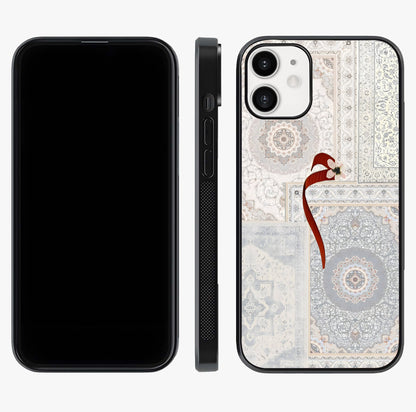 White Aesthetic Bow Glass Case displayed upright for full design visibility and premium finish.