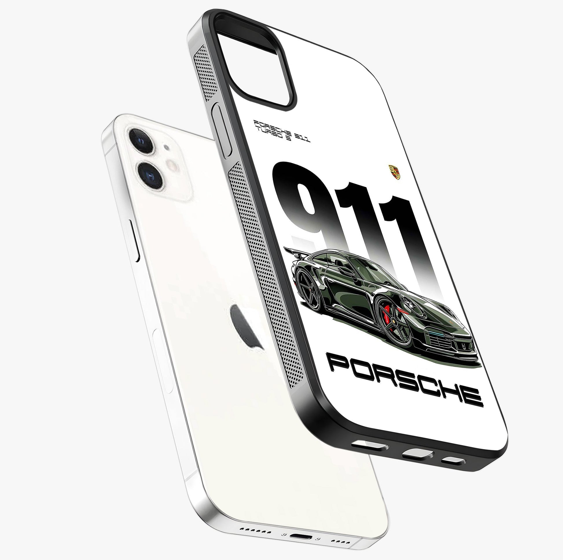 911 Turbo Dominance Glass Case laid diagonally highlighting side profile, edges and glossy glass shine.