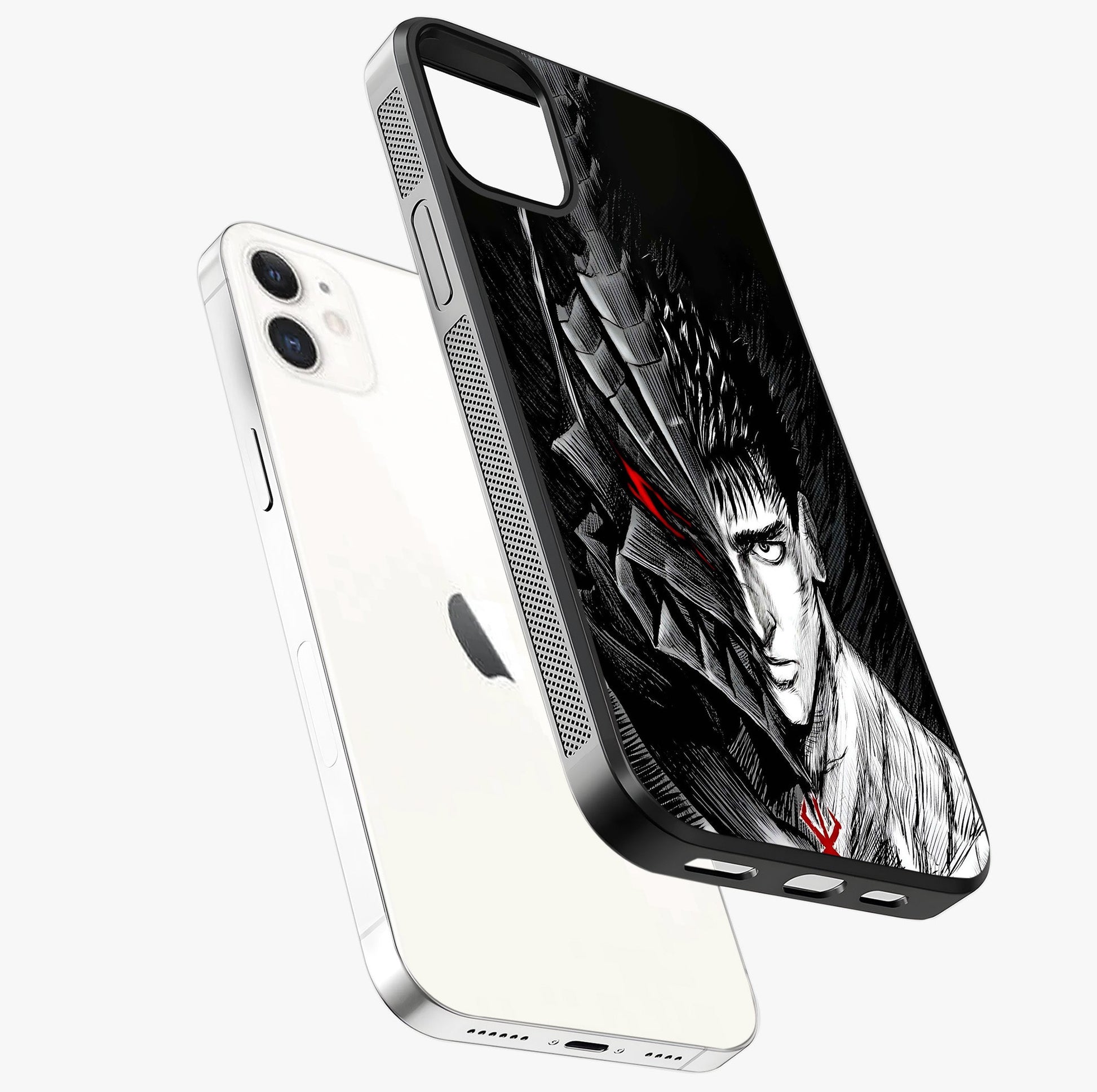 Berserker Blood Oath Glass Case laid diagonally highlighting side profile, edges and glossy glass shine.