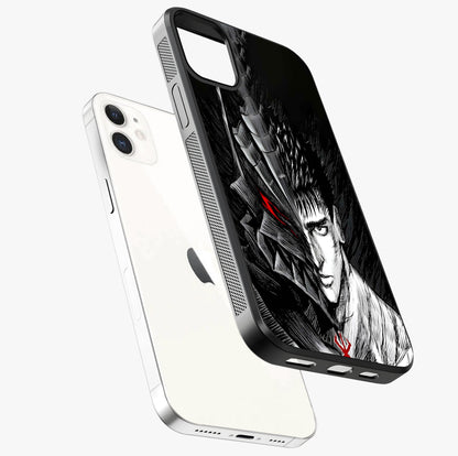 Berserker Blood Oath Glass Case laid diagonally highlighting side profile, edges and glossy glass shine.