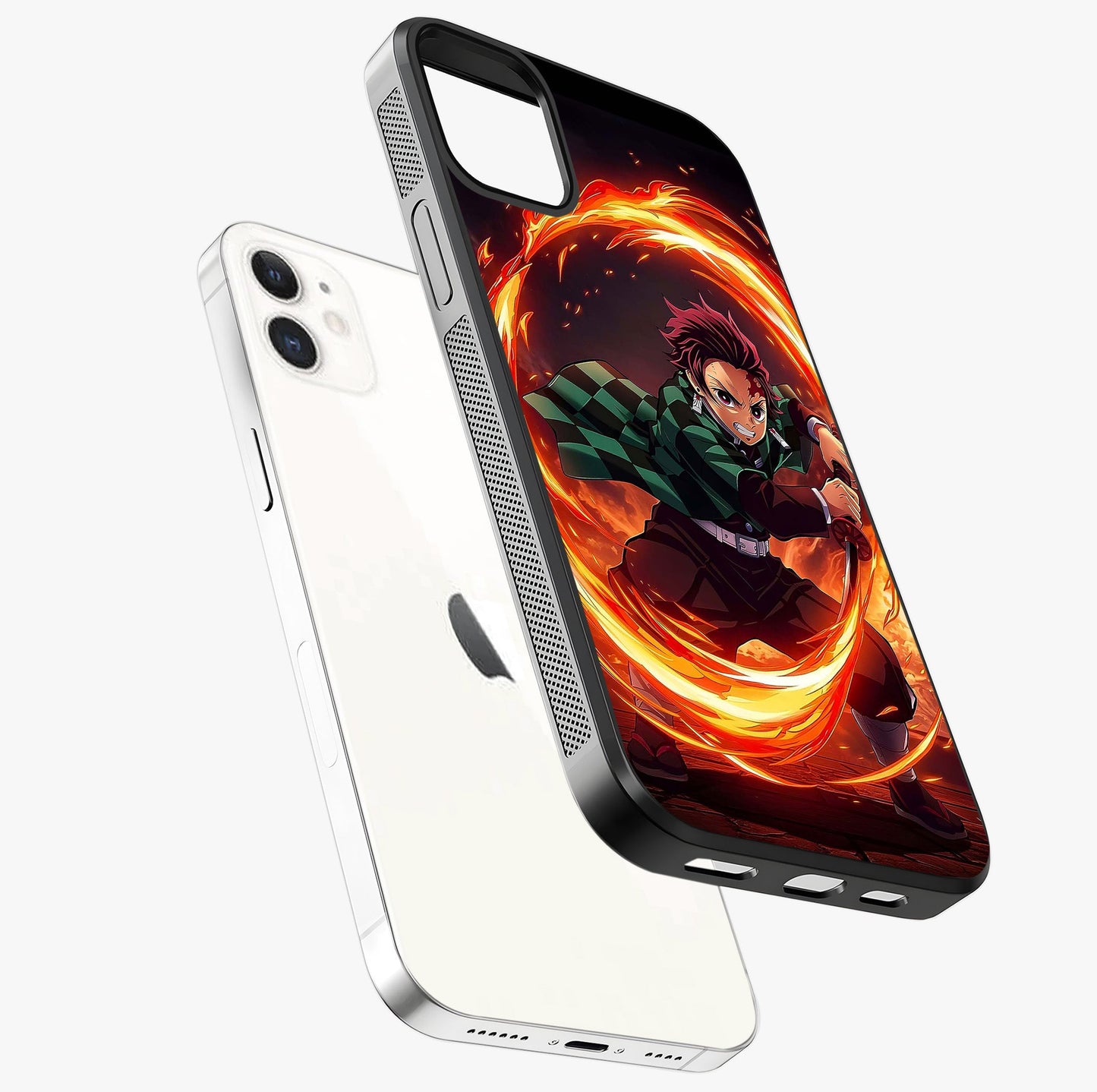 Blazing Sword Resolve Glass Case laid diagonally highlighting side profile, edges and glossy glass shine.