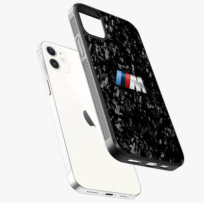 Carbon Speed Mark Glass Case laid diagonally highlighting side profile, edges and glossy glass shine.