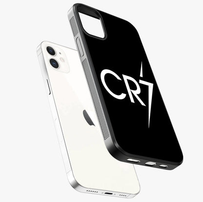 Cr7 Elite Strike Glass Case laid diagonally highlighting side profile, edges and glossy glass shine.