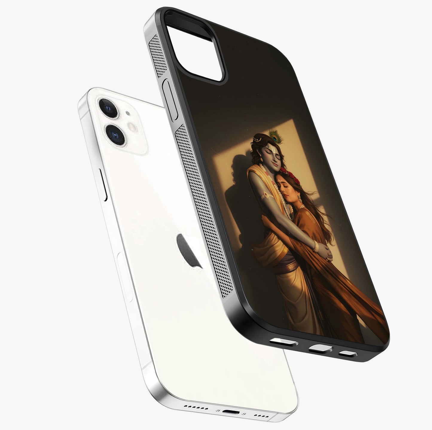 Divine Eternal Love Glass Case laid diagonally highlighting side profile, edges and glossy glass shine.