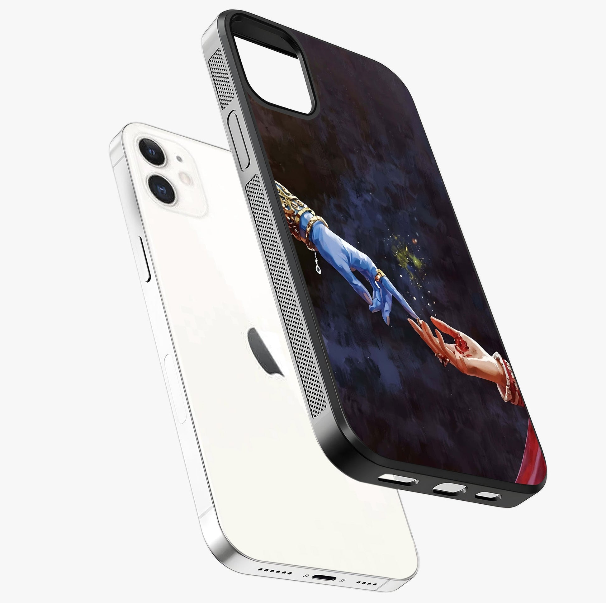 Divine Touch Eternal Glass Case laid diagonally highlighting side profile, edges and glossy glass shine.
