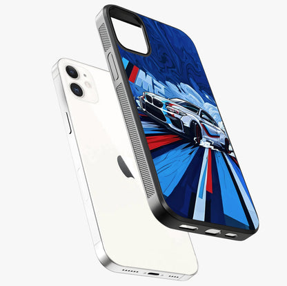 Drift Power Rush Glass Case laid diagonally highlighting side profile, edges and glossy glass shine.