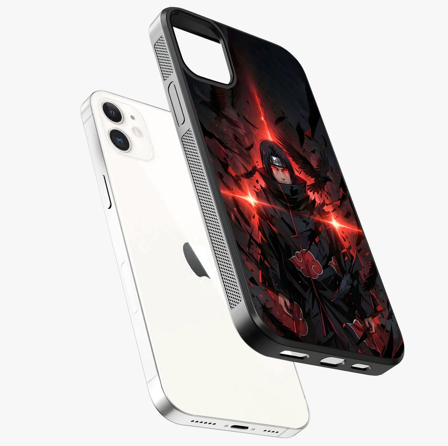 Focused Blade Discipline Glass Case laid diagonally highlighting side profile, edges and glossy glass shine.
