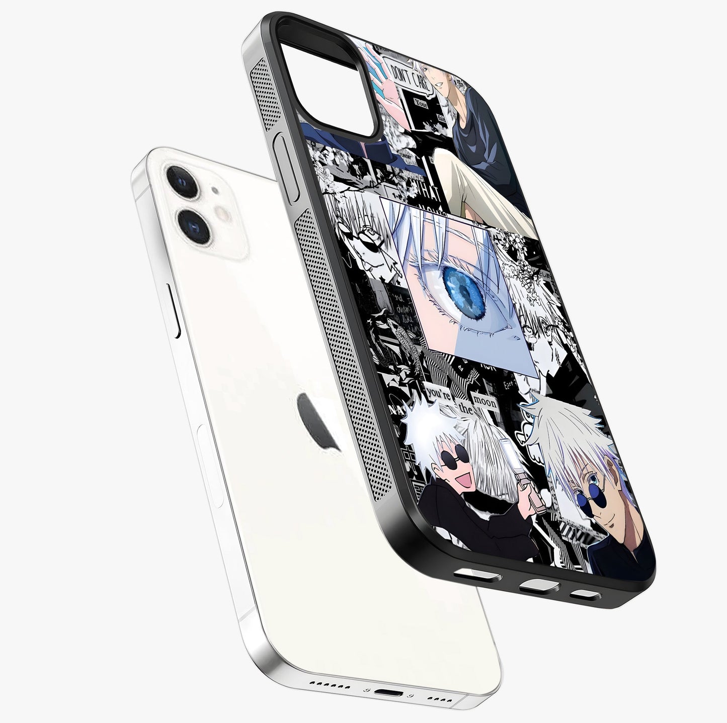 Infinity Sorcerer Chaos Glass Case laid diagonally highlighting side profile, edges and glossy glass shine.