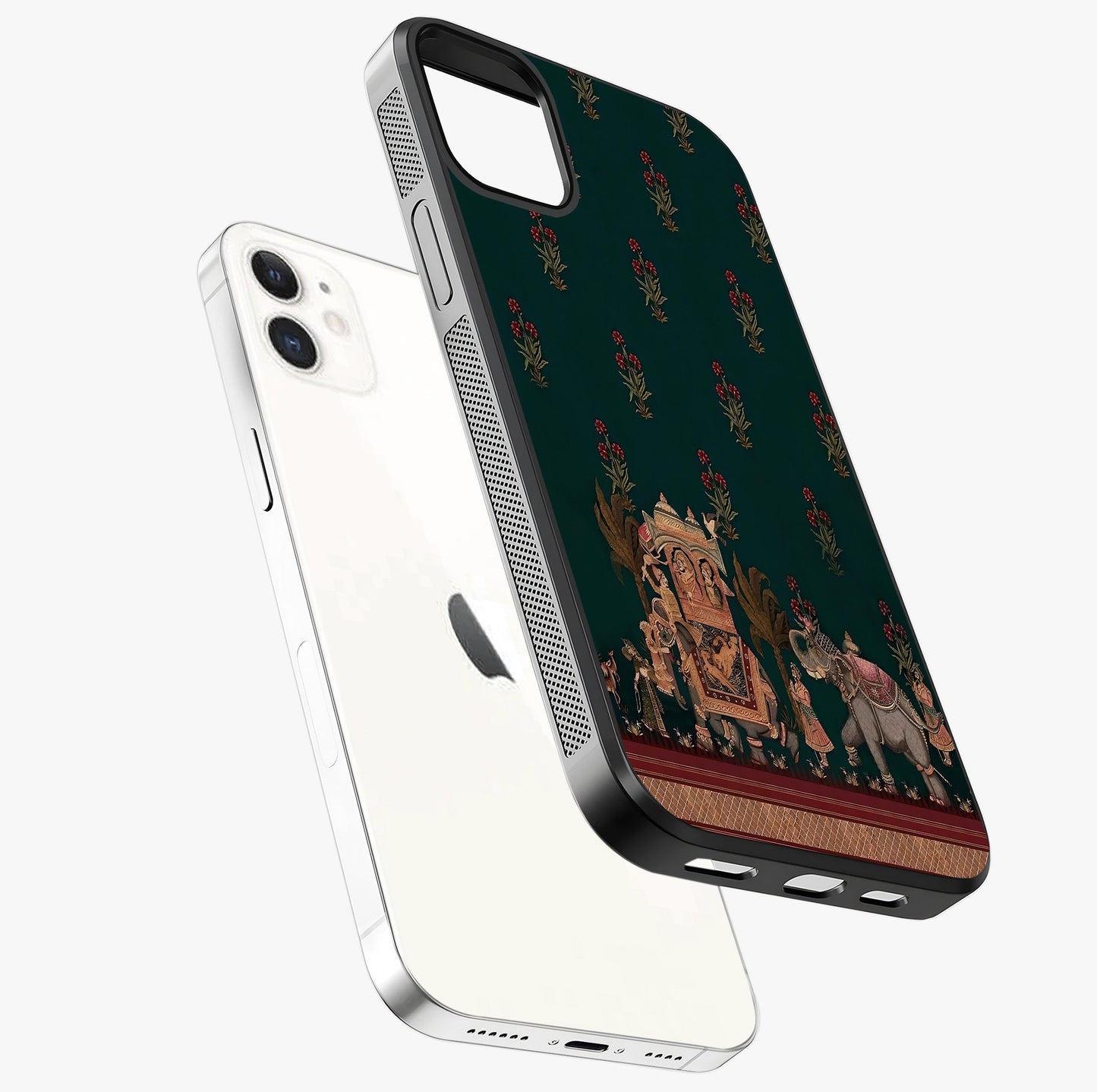 Macmerise Glass Case laid diagonally highlighting side profile, edges and glossy glass shine.
