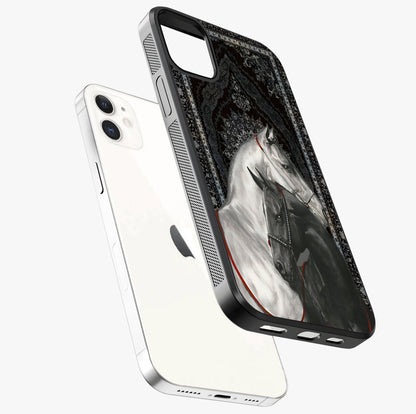 Majestic Ride Legacy Glass Case laid diagonally highlighting side profile, edges and glossy glass shine.