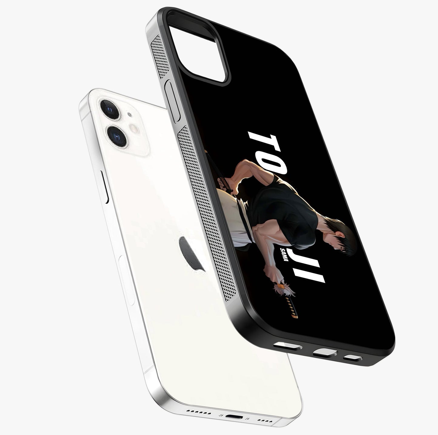 Midnight Blade Resolve Glass Case laid diagonally highlighting side profile, edges and glossy glass shine.