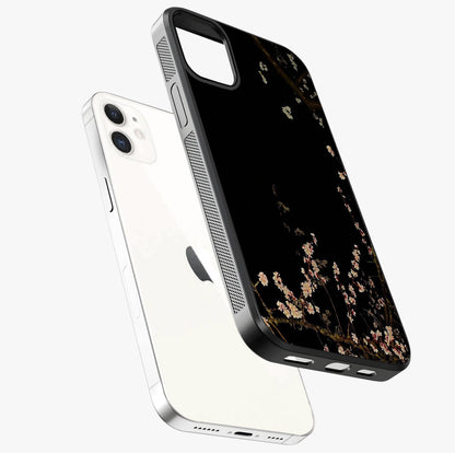 Petal Moon Light With Custom Name Glass Case laid diagonally highlighting side profile, edges and glossy glass shine.