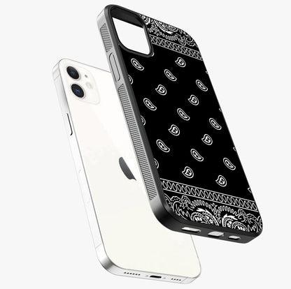 Retro Rebel Threads Glass Case laid diagonally highlighting side profile, edges and glossy glass shine.