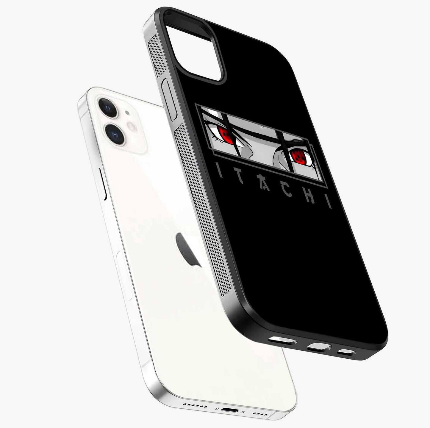 Scarlet Gaze Dominance Glass Case laid diagonally highlighting side profile, edges and glossy glass shine.