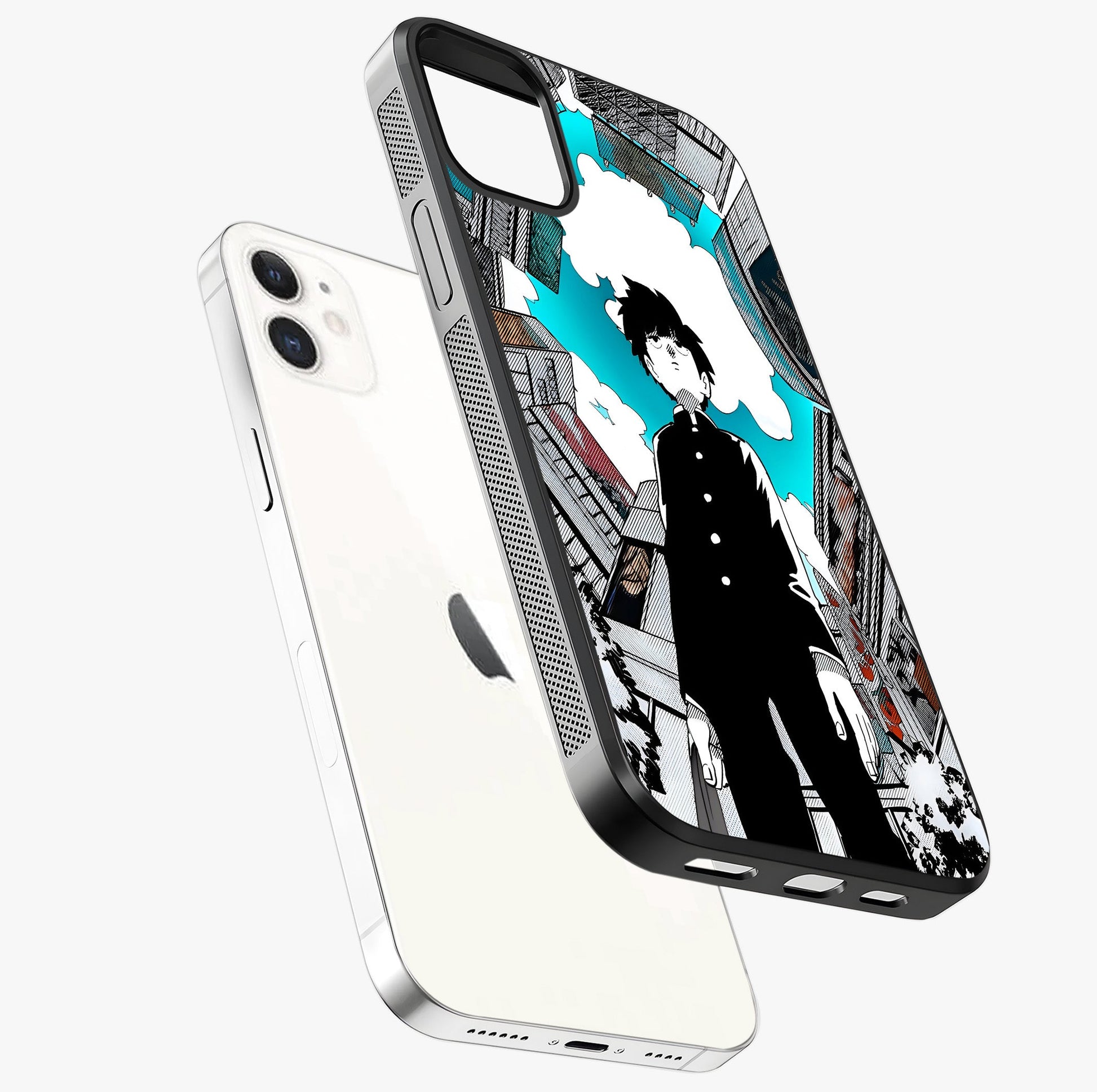 Silent Psychic Awakening Glass Case laid diagonally highlighting side profile, edges and glossy glass shine.