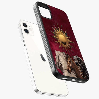 Solar Riders Glass Case laid diagonally highlighting side profile, edges and glossy glass shine.