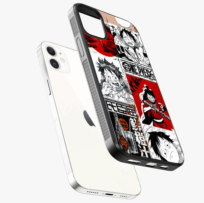 Strawhat Chaos Panels Glass Case laid diagonally highlighting side profile, edges and glossy glass shine.