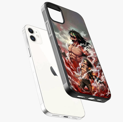 Titan Awakening Fury Glass Case laid diagonally highlighting side profile, edges and glossy glass shine.
