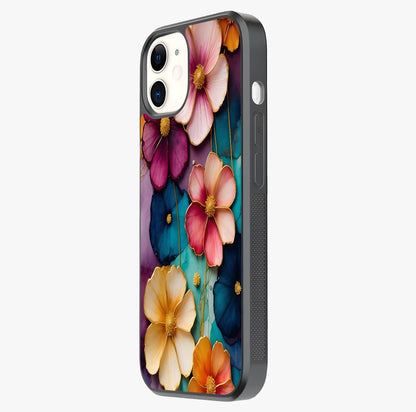 Artlyn Grace Flower Pattern Glass Case photographed in natural light showing reflective finish and design depth.