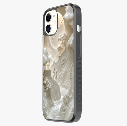 Celestial Origami Glass Case photographed in natural light showing reflective finish and design depth.