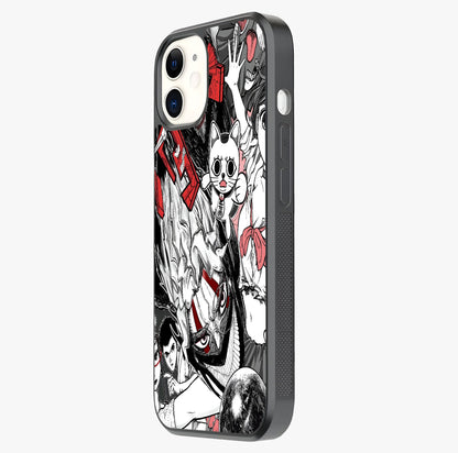 Crimson Chaos Panel Glass Case photographed in natural light showing reflective finish and design depth.